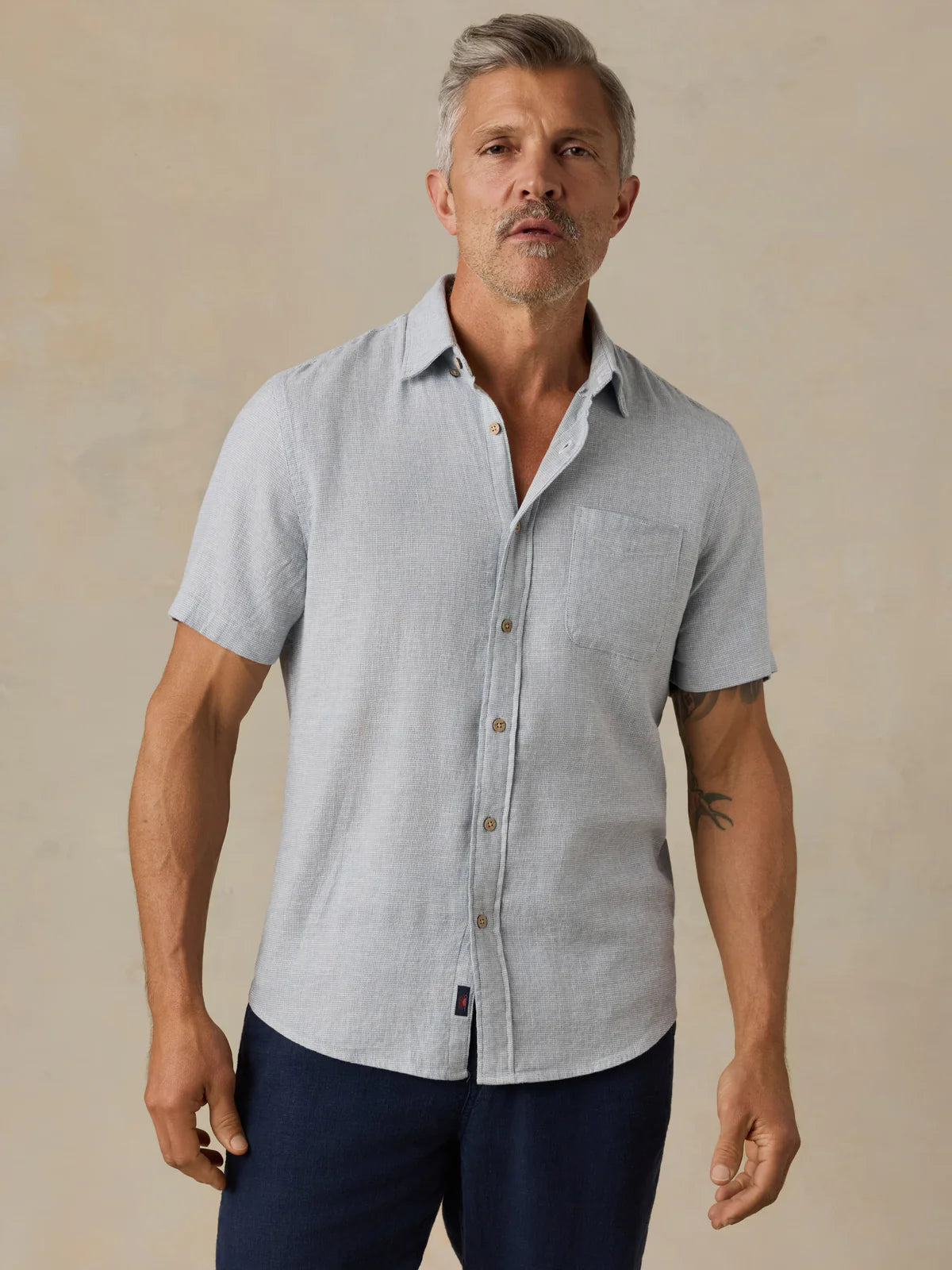 Faherty - Ss Breeze Shirt - Blue Streams