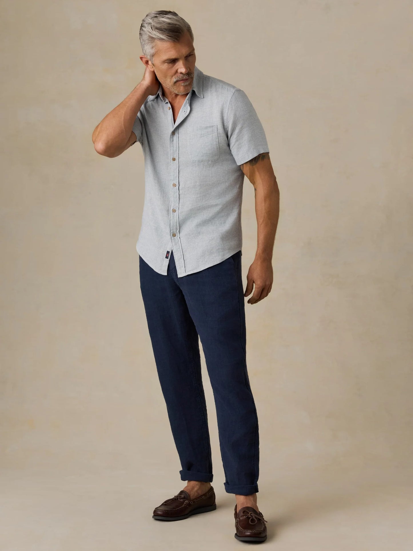 Faherty - Ss Breeze Shirt - Blue Streams