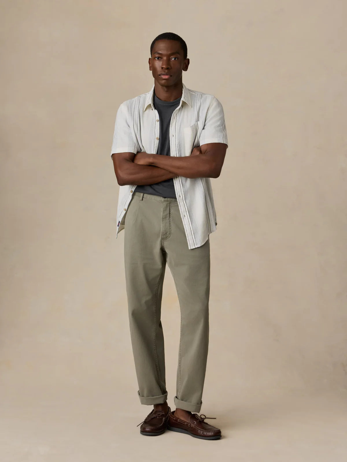 Faherty - Ss Breeze Shirt - River Shore Stripe