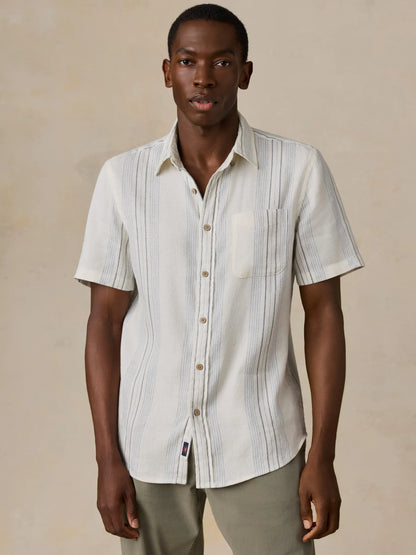 Faherty - Ss Breeze Shirt - River Shore Stripe