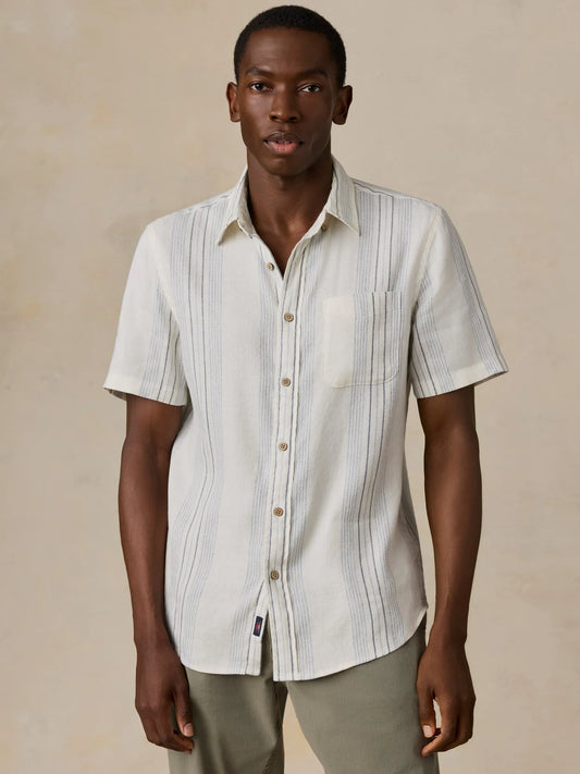 Faherty - Ss Breeze Shirt - River Shore Stripe