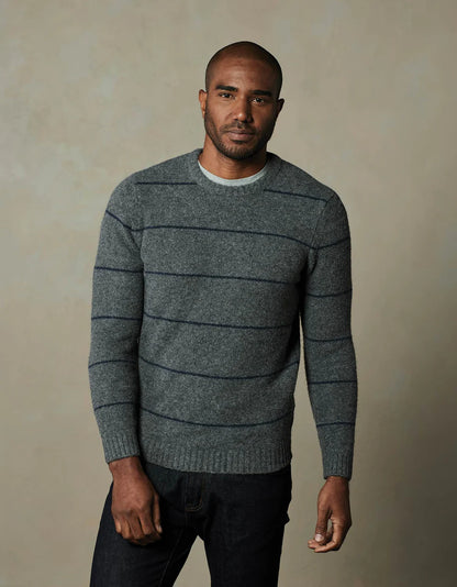 The Normal Brand - Homebound Crewneck Sweater - Grey Stripe