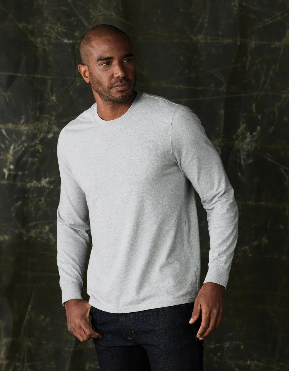 The Normal Brand - Lennox Jersey Long Sleeve Tee - Heather Grey