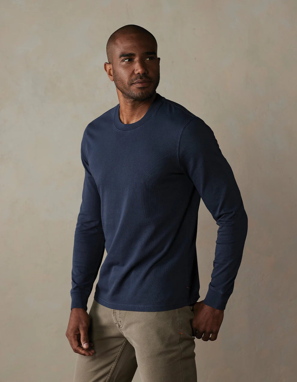 The Normal Brand - Lennox Jersey Long Sleeve Tee - Navy