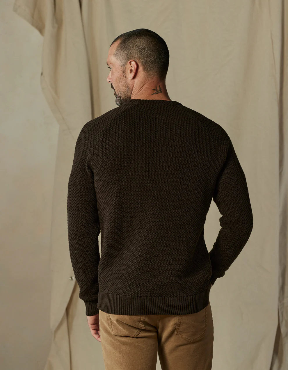 The Normal Brand - Moss Stitch Crew - Umber