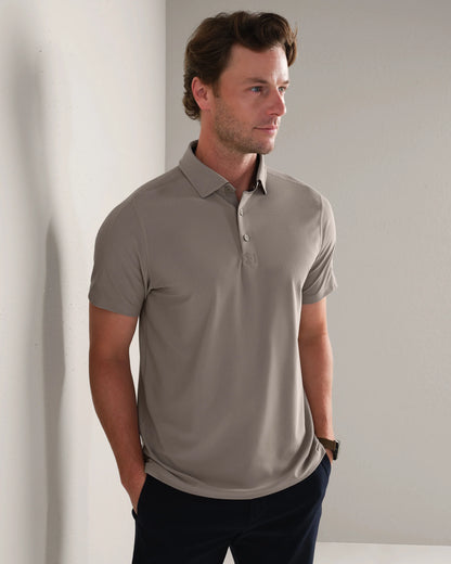 Rhone - Regatta Pique Polo - Foggy Taupe