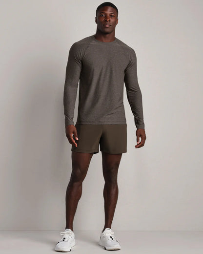 Rhone -  Reign Long Sleeve - Cafe Noir Heather