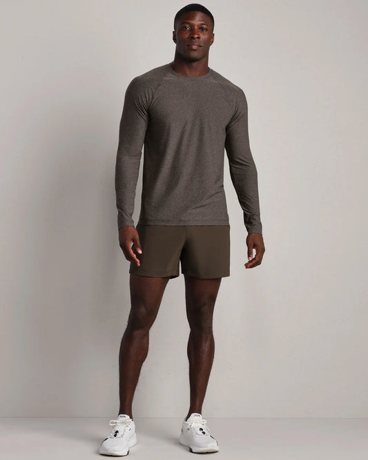 Rhone -  Reign Long Sleeve - Cafe Noir Heather