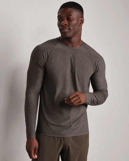 Rhone -  Reign Long Sleeve - Cafe Noir Heather