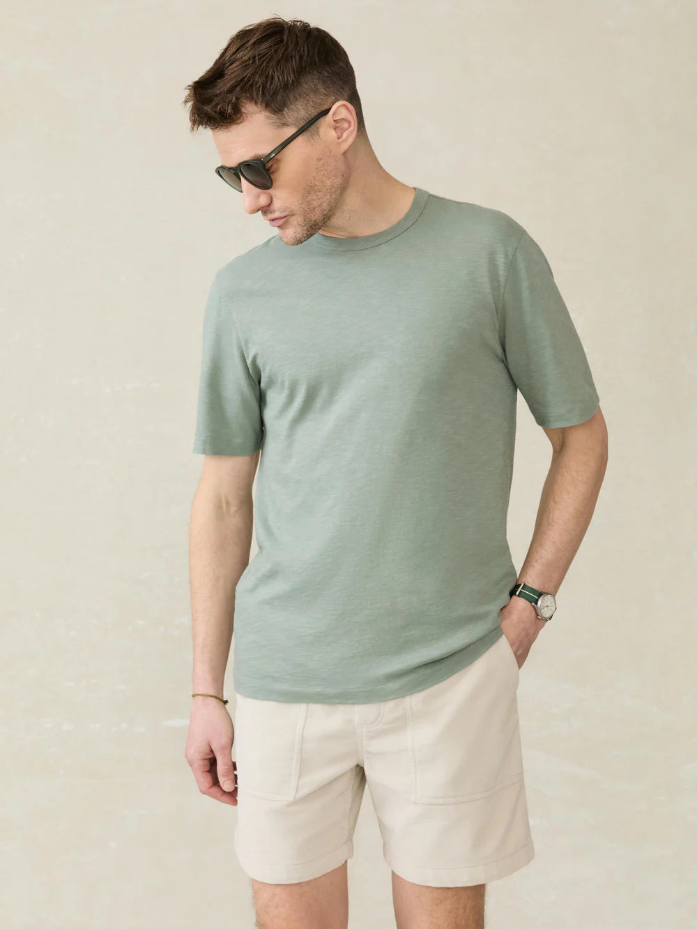 Faherty - Sunwashed Pocket Tee - Sage Creek
