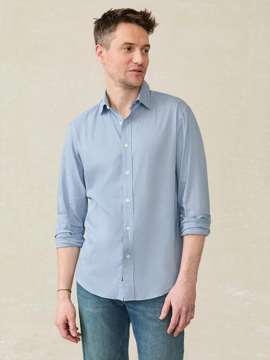 Faherty - The Movement Shirt - Azure Pincheck