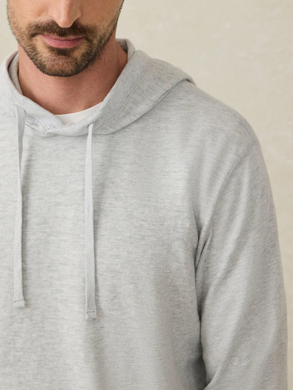 Faherty - Sunwashed Slub Hoodie - Light Grey Heather