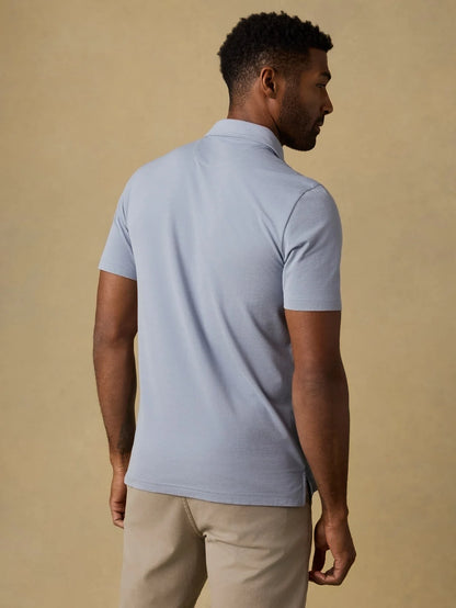 Faherty - Movement Pique Polo - Flint White Melange