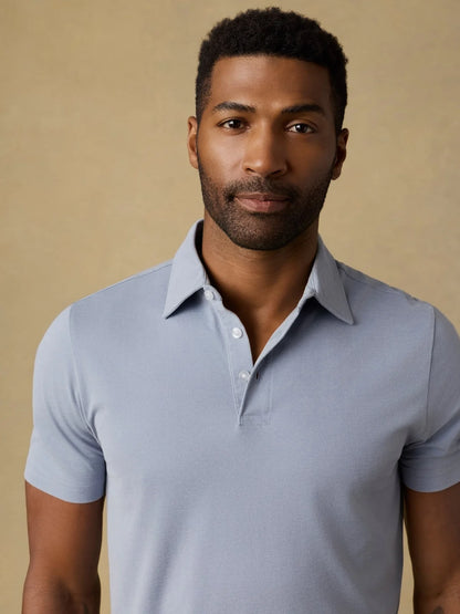 Faherty - Movement Pique Polo - Flint White Melange