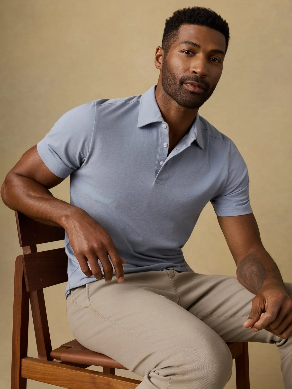 Faherty - Movement Pique Polo - Flint White Melange