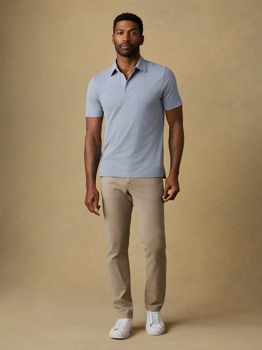 Faherty - Movement Pique Polo - Flint White Melange