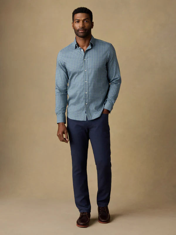 Faherty - The Movement Shirt - Sage Marine Gingham