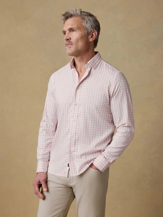 Faherty - The Movement Shirt - Rose White Gingham