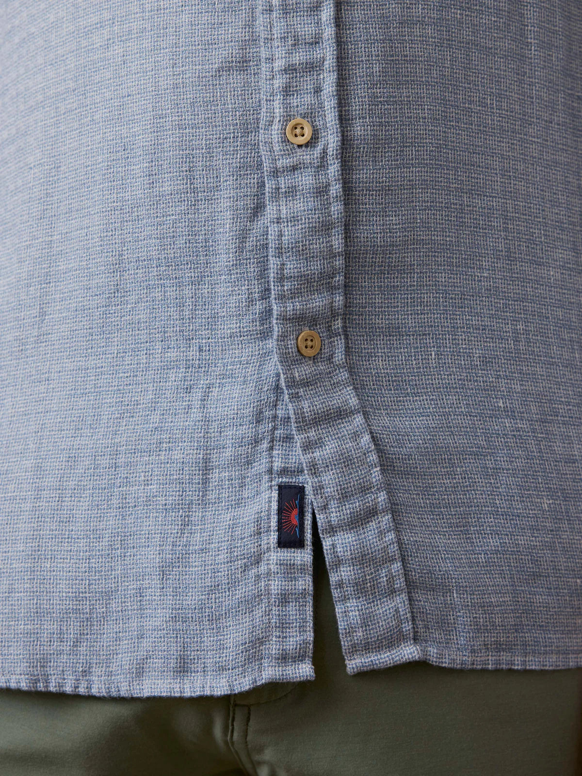 Faherty - Ss Palma Linen Shirt - Blue Basketweave