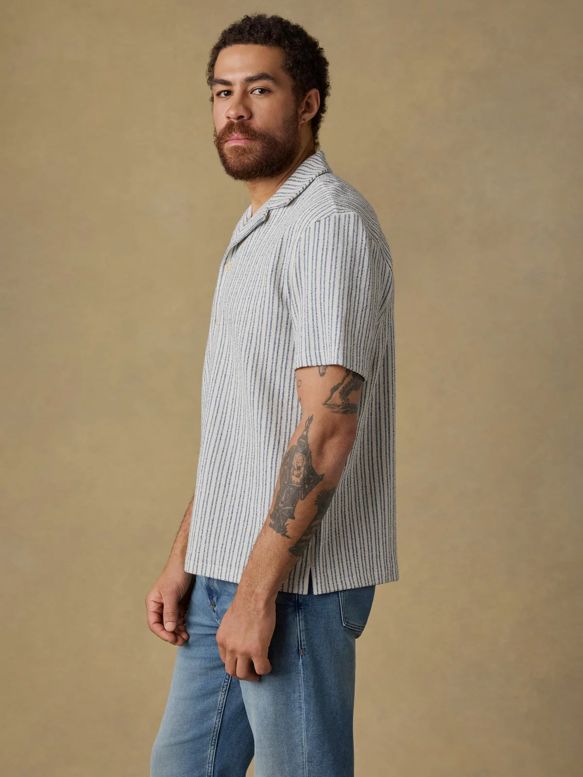 Faherty - Oasis Camp Shirt - Shore Navy Stripe