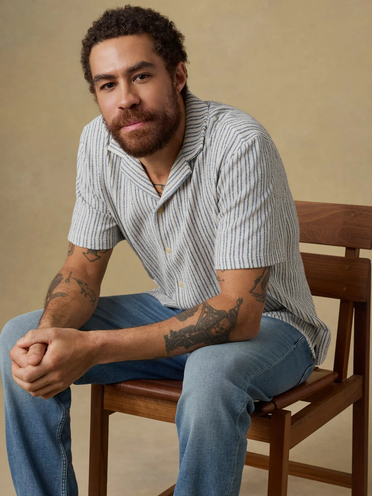 Faherty - Oasis Camp Shirt - Shore Navy Stripe