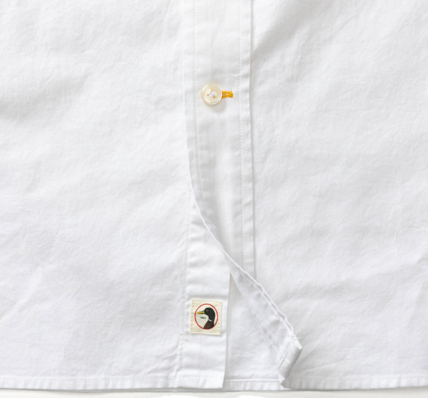 Duck Head - Long Sleeve Cotton Oxford Shirt- Morris Solid  - White