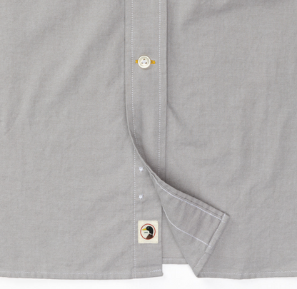 Duck Head - Long Sleeve Cotton Oxford Shirt - Morris Solid - Placid Gray