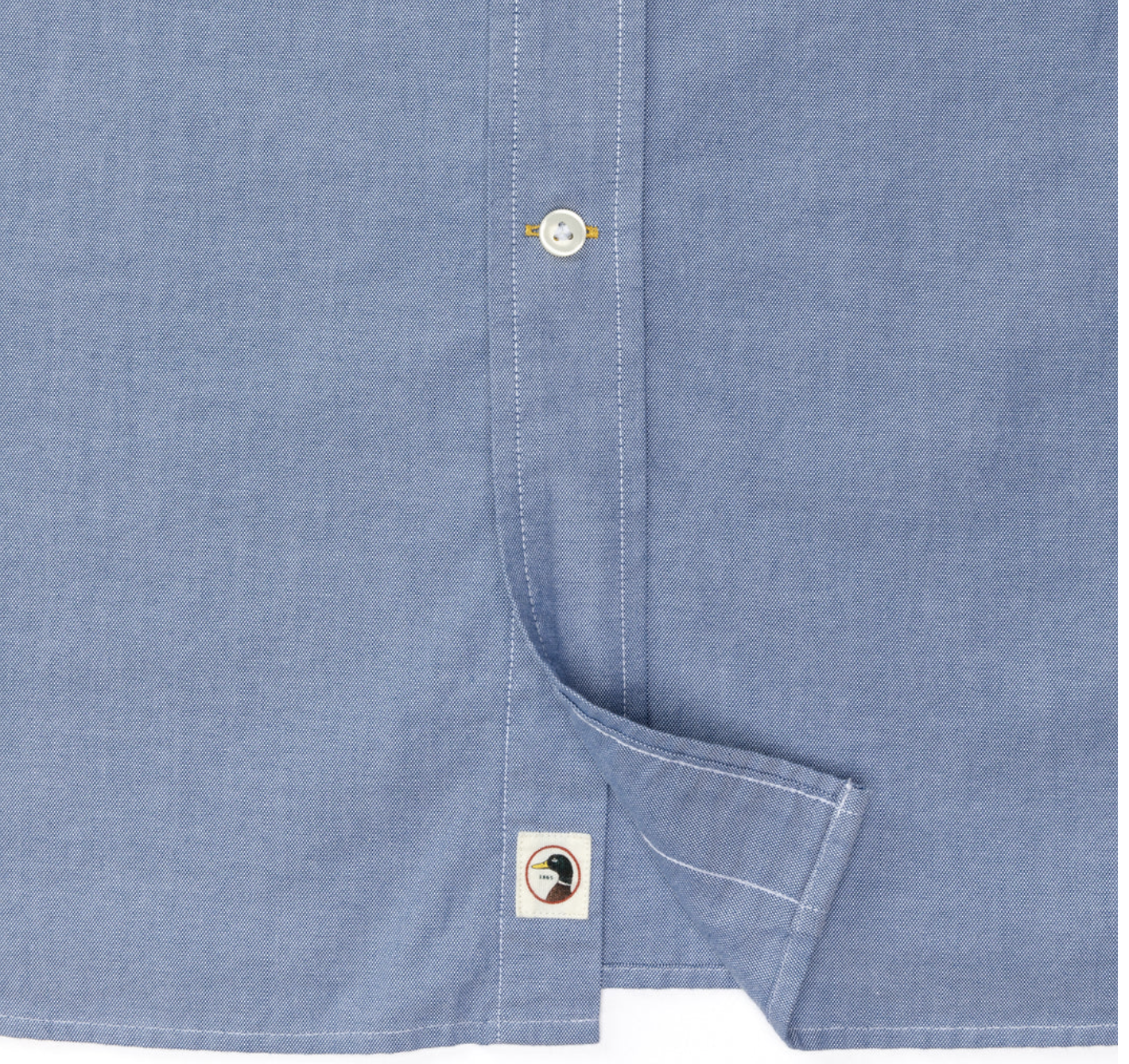 Duck Head - Long Sleeve Cotton Oxford Shirt - Morris Solid - Varsity Blue