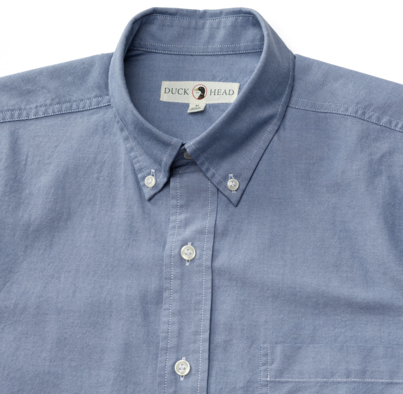 Duck Head - Long Sleeve Cotton Oxford Shirt - Morris Solid - Varsity Blue