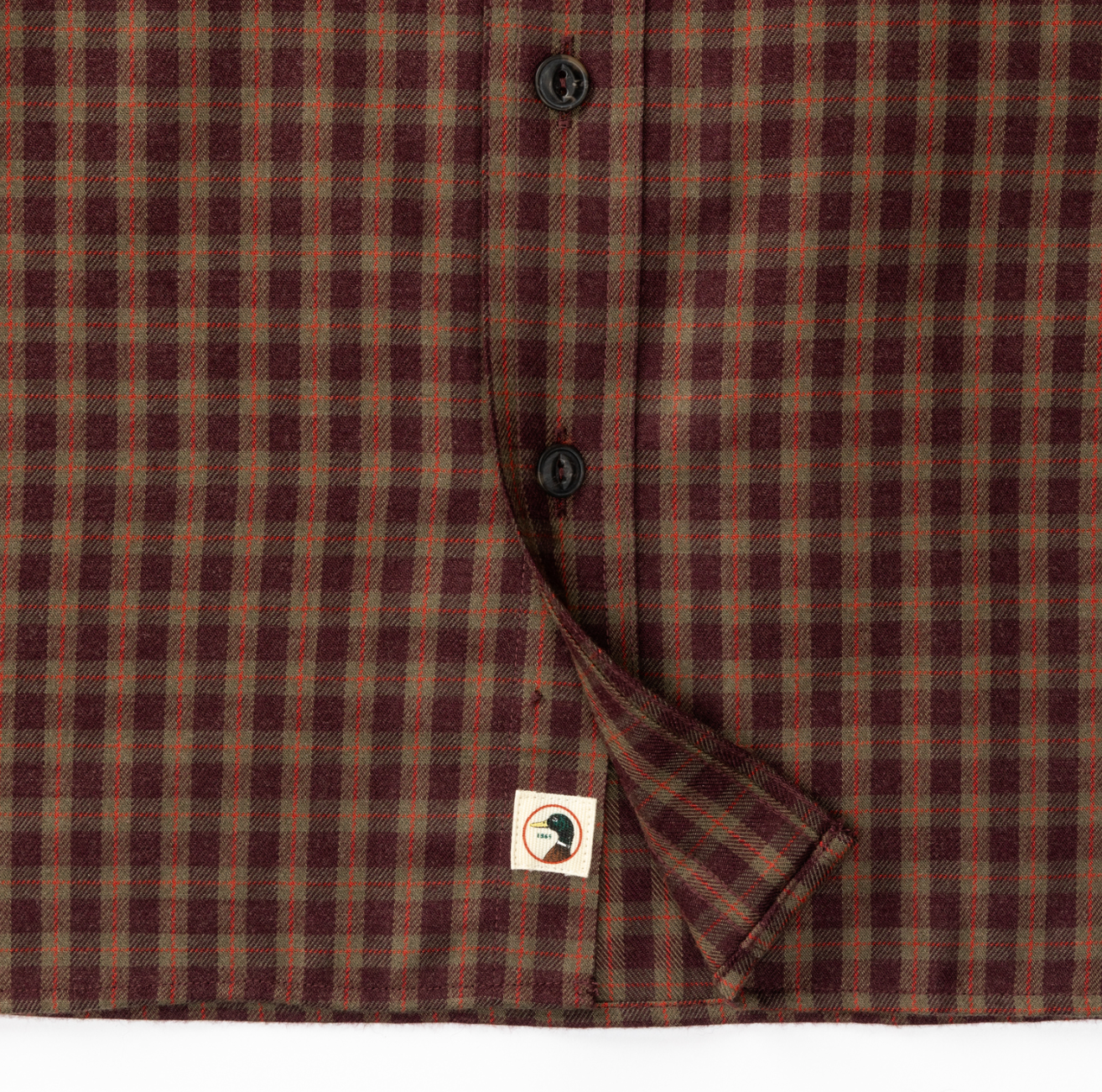 Duck Head - Long Sleeve Performance Flannel - Foley Plaid - Dark Cognac