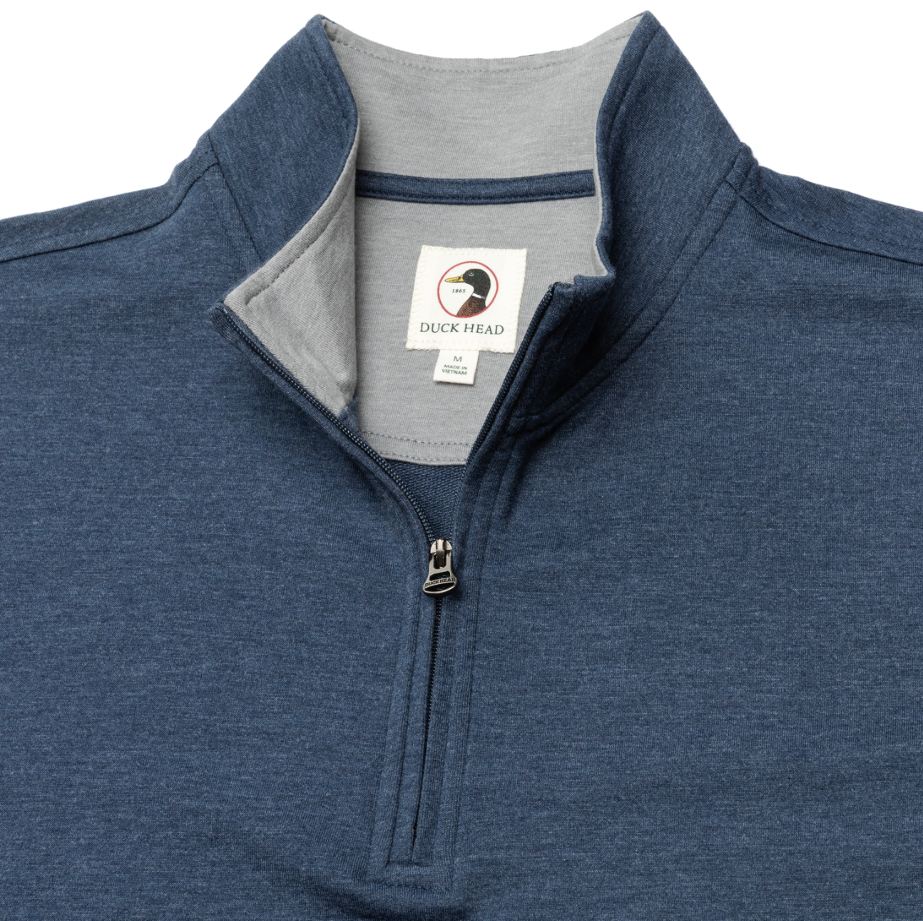 Duck Head - Long Sleeve Dunmore 1/4 Zip Pullover - Royal Navy Heather