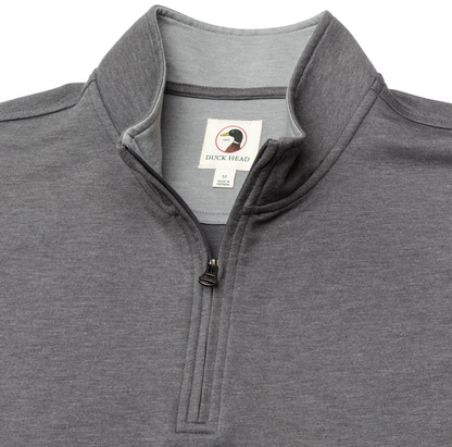 Duck Head - Long Sleeve Dunmore 1/4 Zip Pullover - Magnet Gray Heather