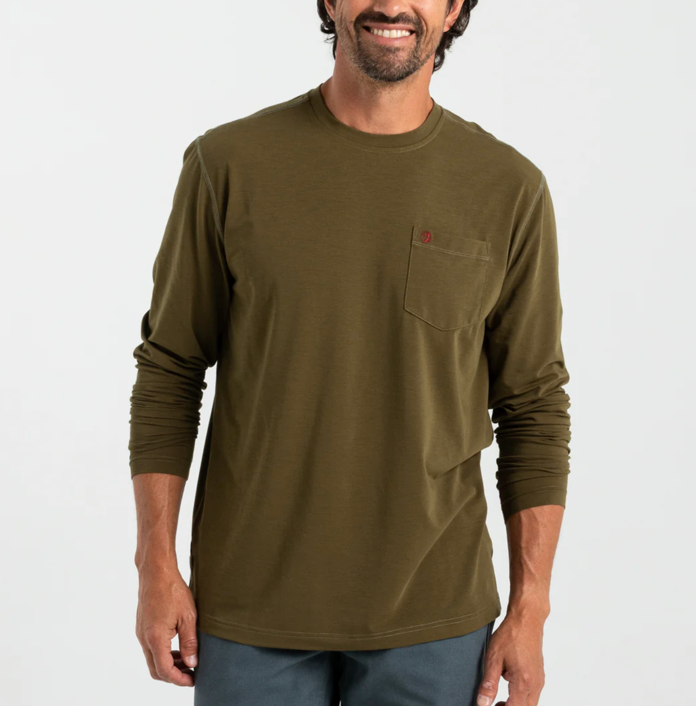 Duck Head - Long Sleeve Windward Performance T-Shirt - Midnight Olive