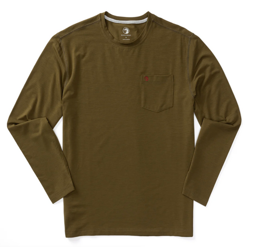 Duck Head - Long Sleeve Windward Performance T-Shirt - Midnight Olive