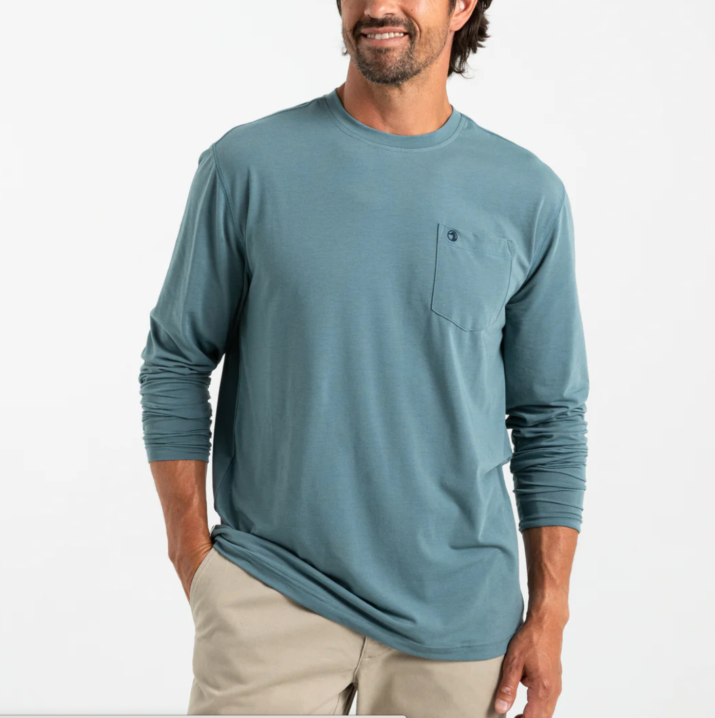 Duck Head - Long Sleeve Windward Performance T-Shirt - Cedar Blue