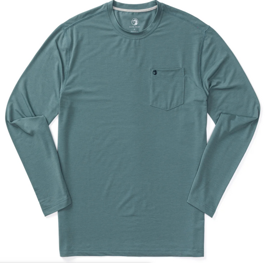 Duck Head - Long Sleeve Windward Performance T-Shirt - Cedar Blue