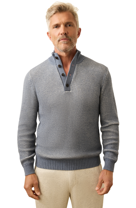Faherty - Quarter Button Sweater - Port Huron