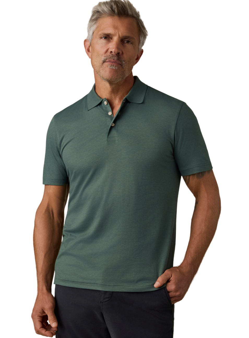 Faherty - Movement Pique Polo - Spruce Point