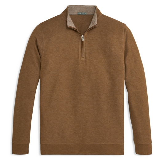 Genteal - Cotton Modal Quarter Zip - Tobacco
