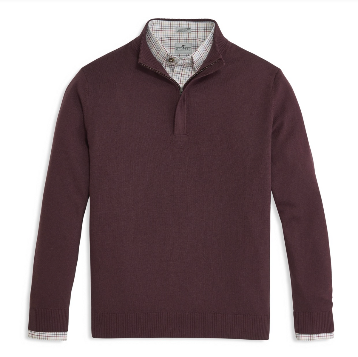 Genteal - Regent Quarter-Zip Sweater - Mauvewood