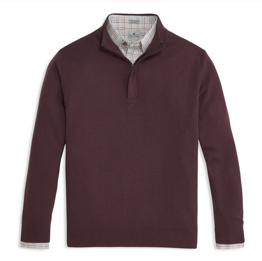 Genteal - Regent Quarter-Zip Sweater - Mauvewood