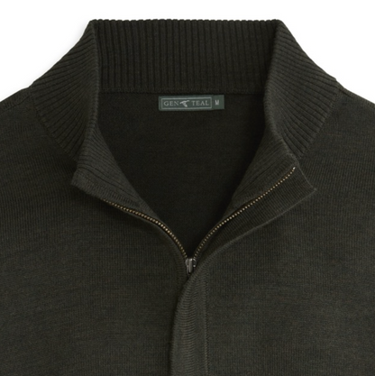 Genteal - Regent Quarter-Zip Sweater - Rifle Green