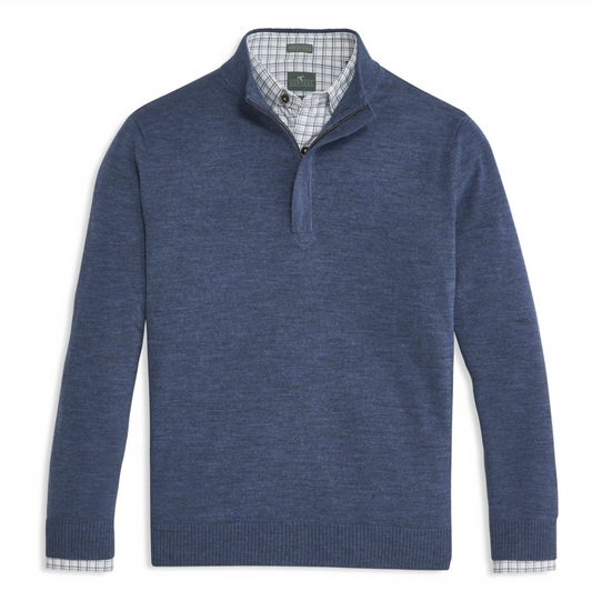 Genteal - Regent Quarter-Zip Sweater - Vintage Indigo