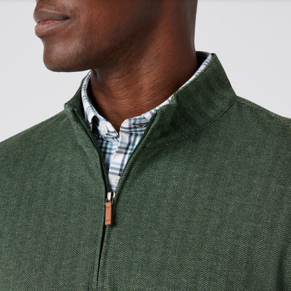 Mizzen+Main - KPI Quarter Zip - Spruce Herringbone