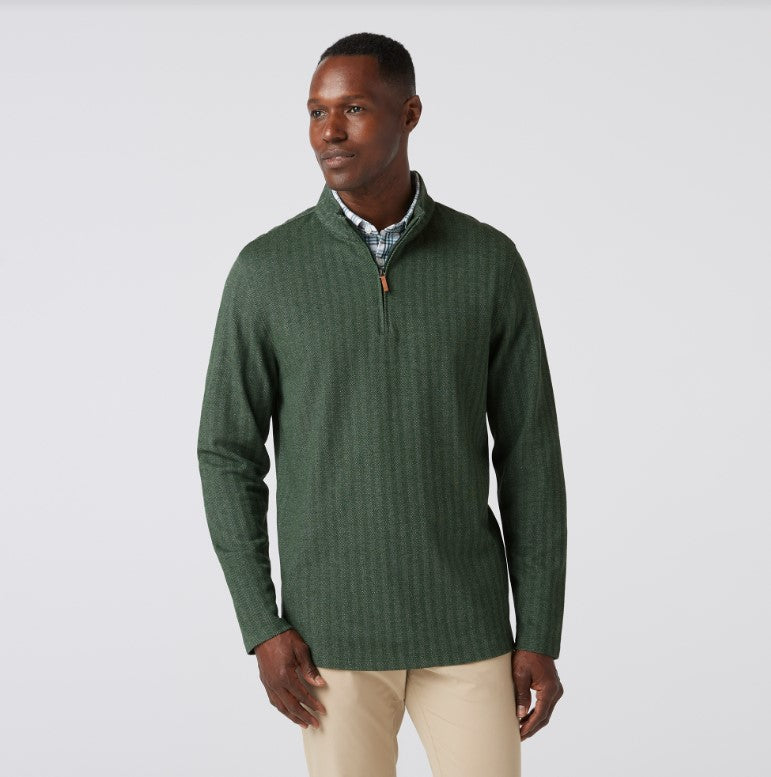 Mizzen+Main - KPI Quarter Zip - Spruce Herringbone