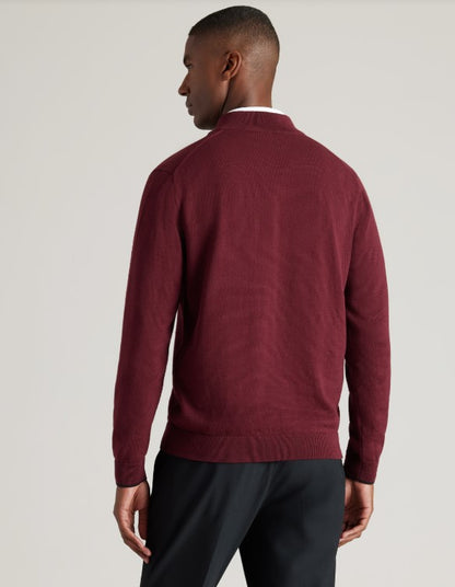 Rhone - Commuter 1/4 Zip Sweater - Tawny Port Red