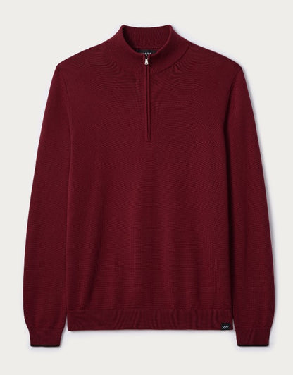 Rhone - Commuter 1/4 Zip Sweater - Tawny Port Red