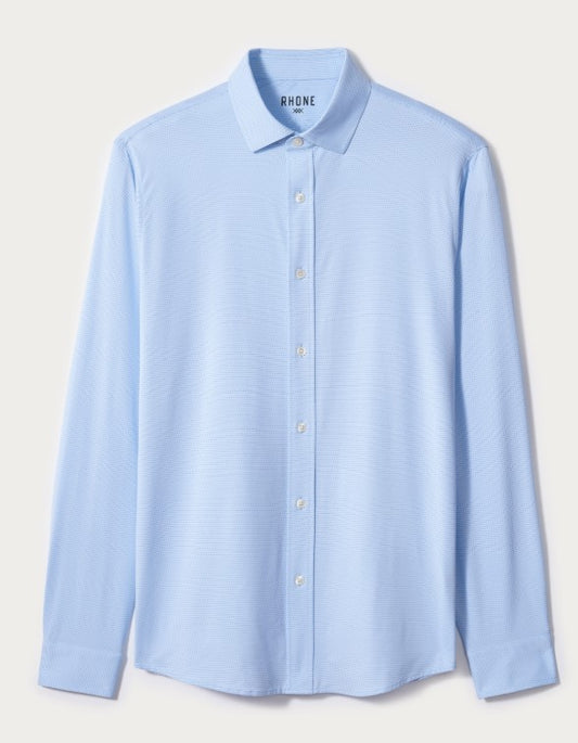 Rhone - Commuter Shirt Semi Spread Collar - Blue Micro Diamond