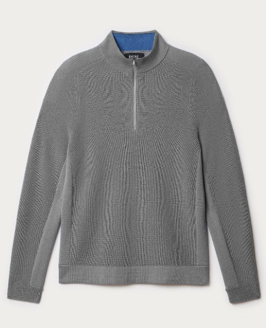 Rhone - Walden Waffle Knit 1/4 Zip Sweater - Light Gray