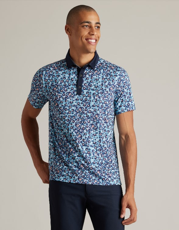 Rhone - Golf Sport Polo Spread Collar - Sea Jet Floral